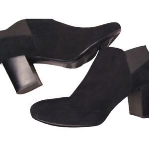 VANELi Black Suede Elastic Ankle Booties Size 11 WIDE